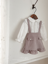 Daisy check suspender skirt