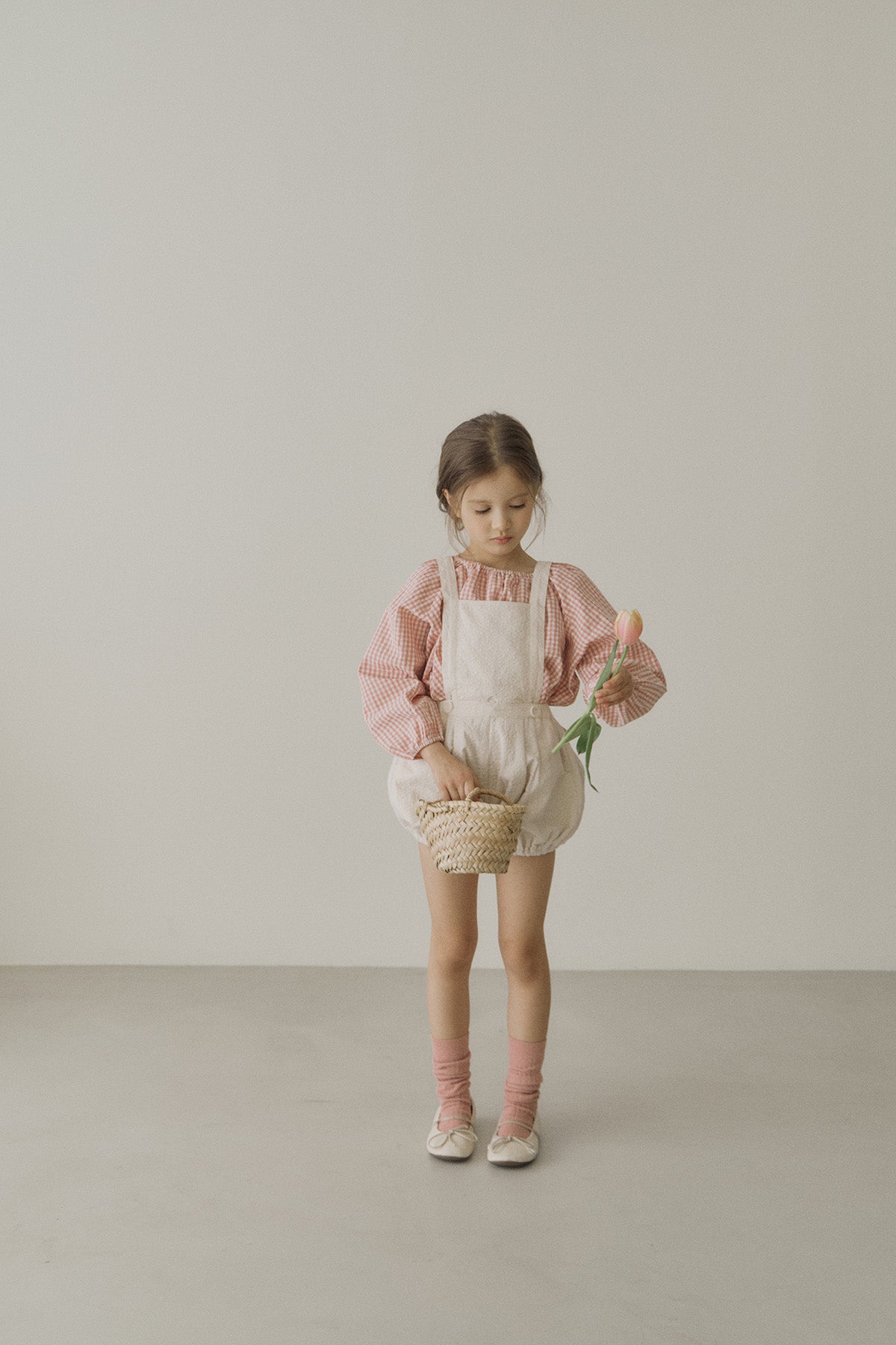 ［inné］Ballet gingham blouse (pink)