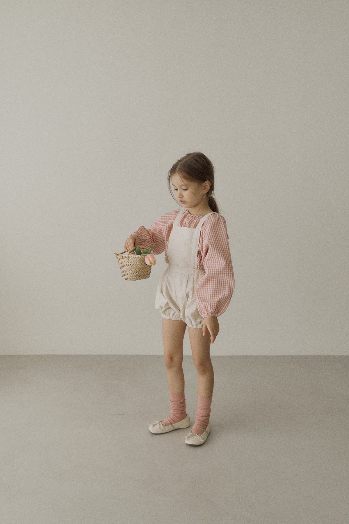 ［inné］Ballet gingham blouse (pink)