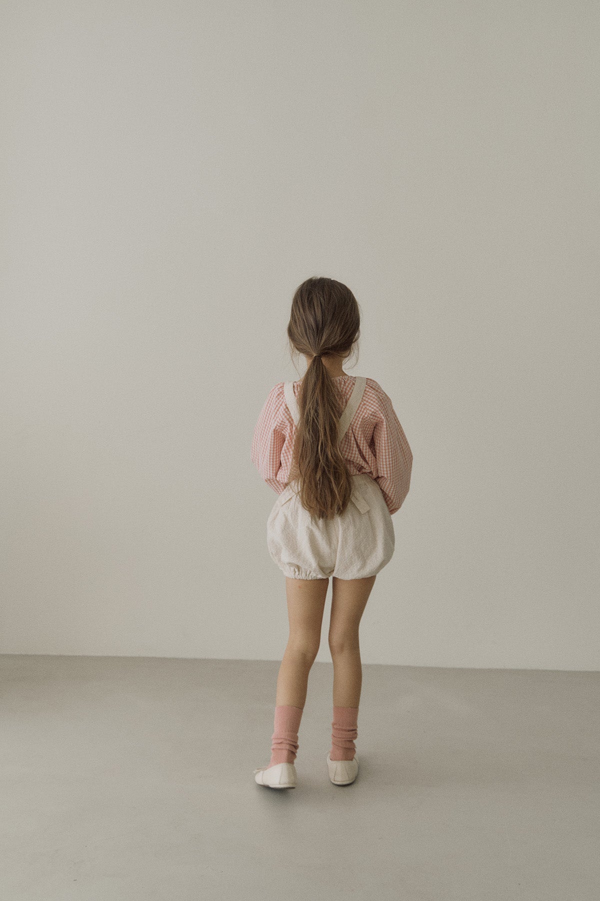 ［inné］Ballet gingham blouse (pink)