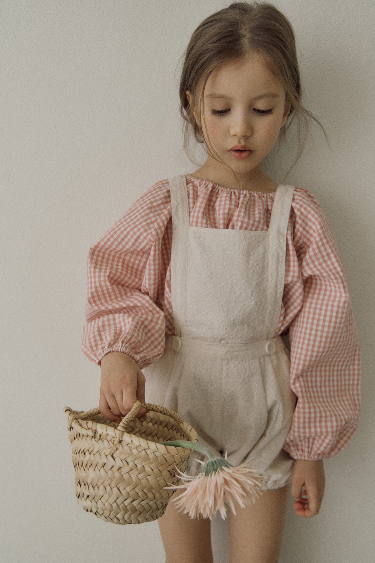 ［inné］Ballet gingham blouse (pink)