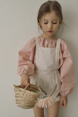 ［inné］Ballet gingham blouse (pink)