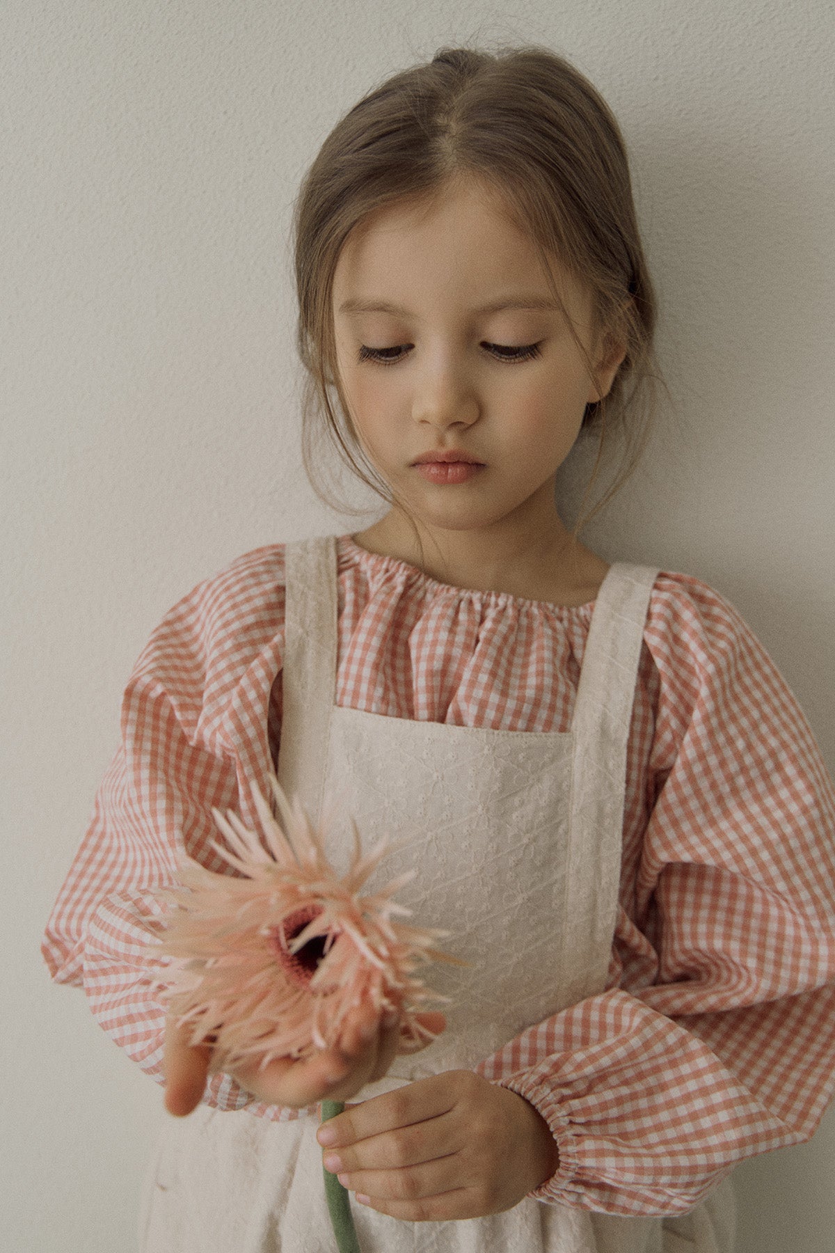 ［inné］Ballet gingham blouse (pink)