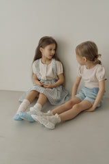 ［inné］Judy flare skirt - Detachable suspenders (blue gingham)