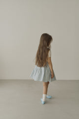 ［inné］Judy flare skirt - Detachable suspenders (blue gingham)