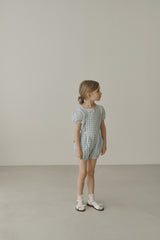 ［inné］Leni bloomer - Detachable suspenders (blue gingham)