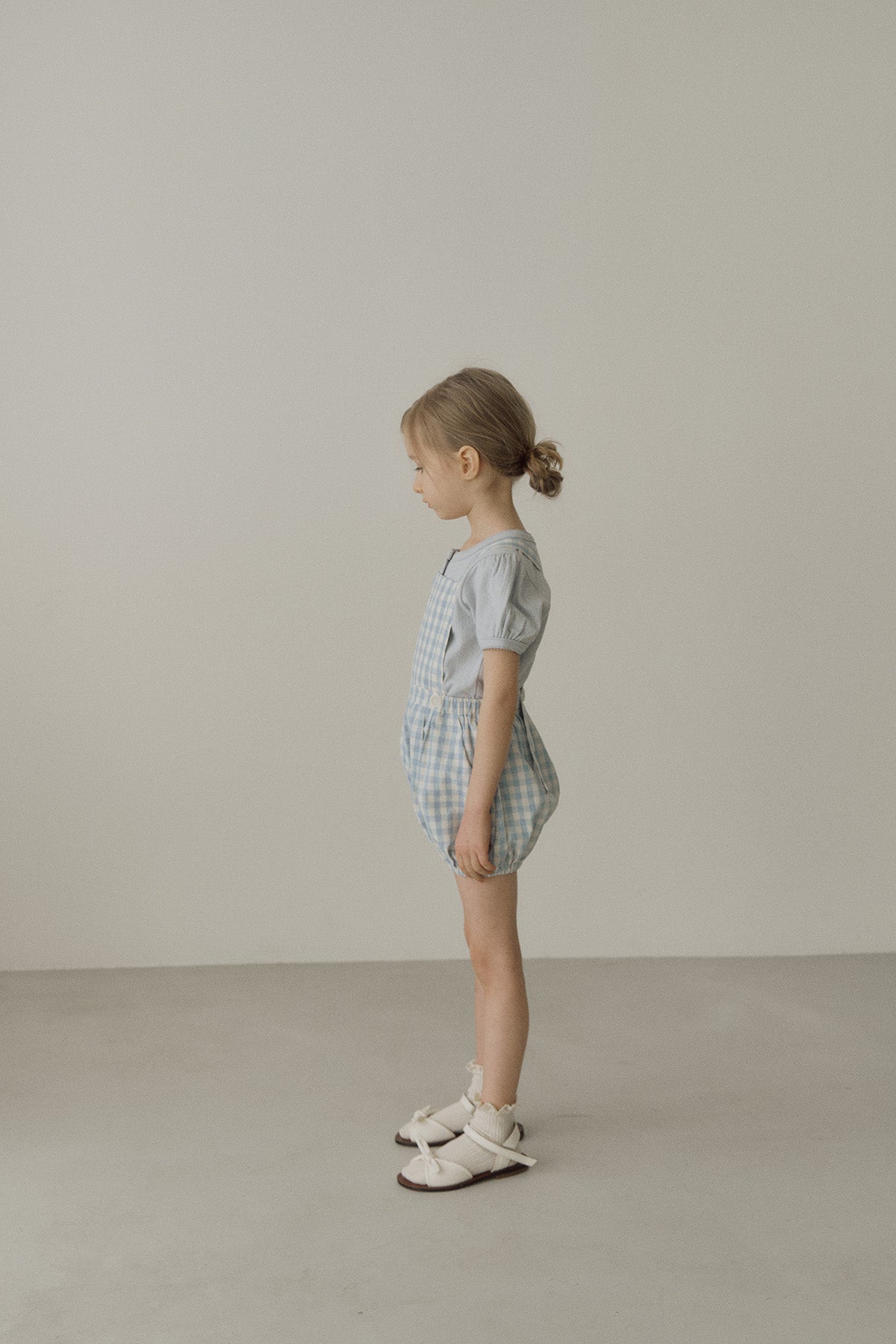 ［inné］Leni bloomer - Detachable suspenders (blue gingham)