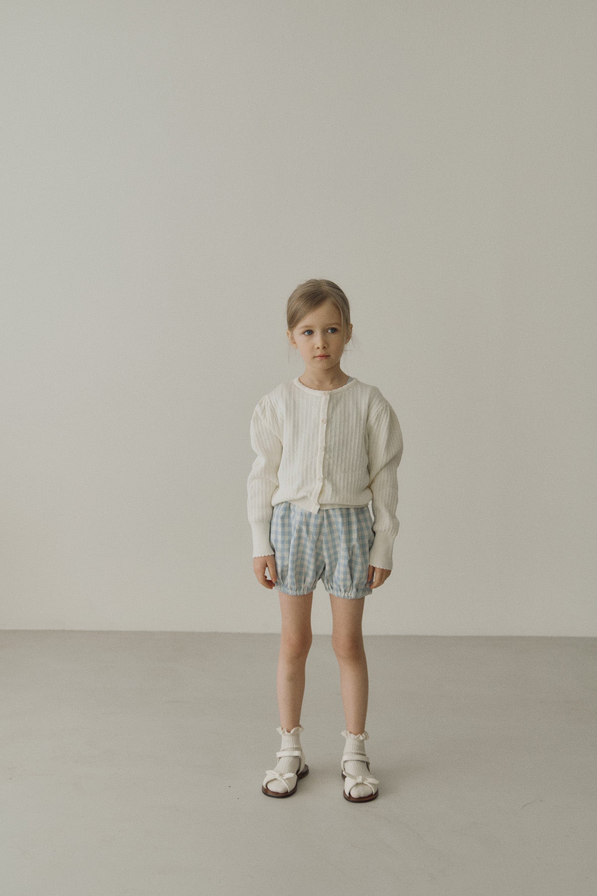 ［inné］Leni bloomer - Detachable suspenders (blue gingham)