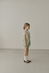 ［inné］Leni bloomer - Detachable suspenders (green gingham)