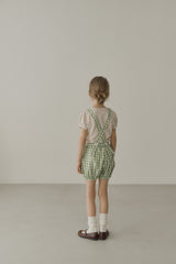 ［inné］Leni bloomer - Detachable suspenders (green gingham)