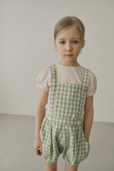 ［inné］Leni bloomer - Detachable suspenders (green gingham)