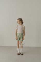 ［inné］Leni bloomer - Detachable suspenders (green gingham)