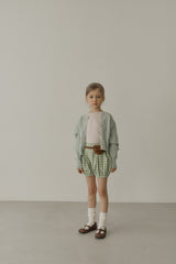 ［inné］Leni bloomer - Detachable suspenders (green gingham)