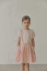 ［inné］Judy flare skirt - Detachable suspenders (pink gingham)