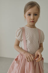 ［inné］Judy flare skirt - Detachable suspenders (pink gingham)