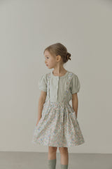 ［inné］Judy flare skirt - Detachable suspenders (flower)