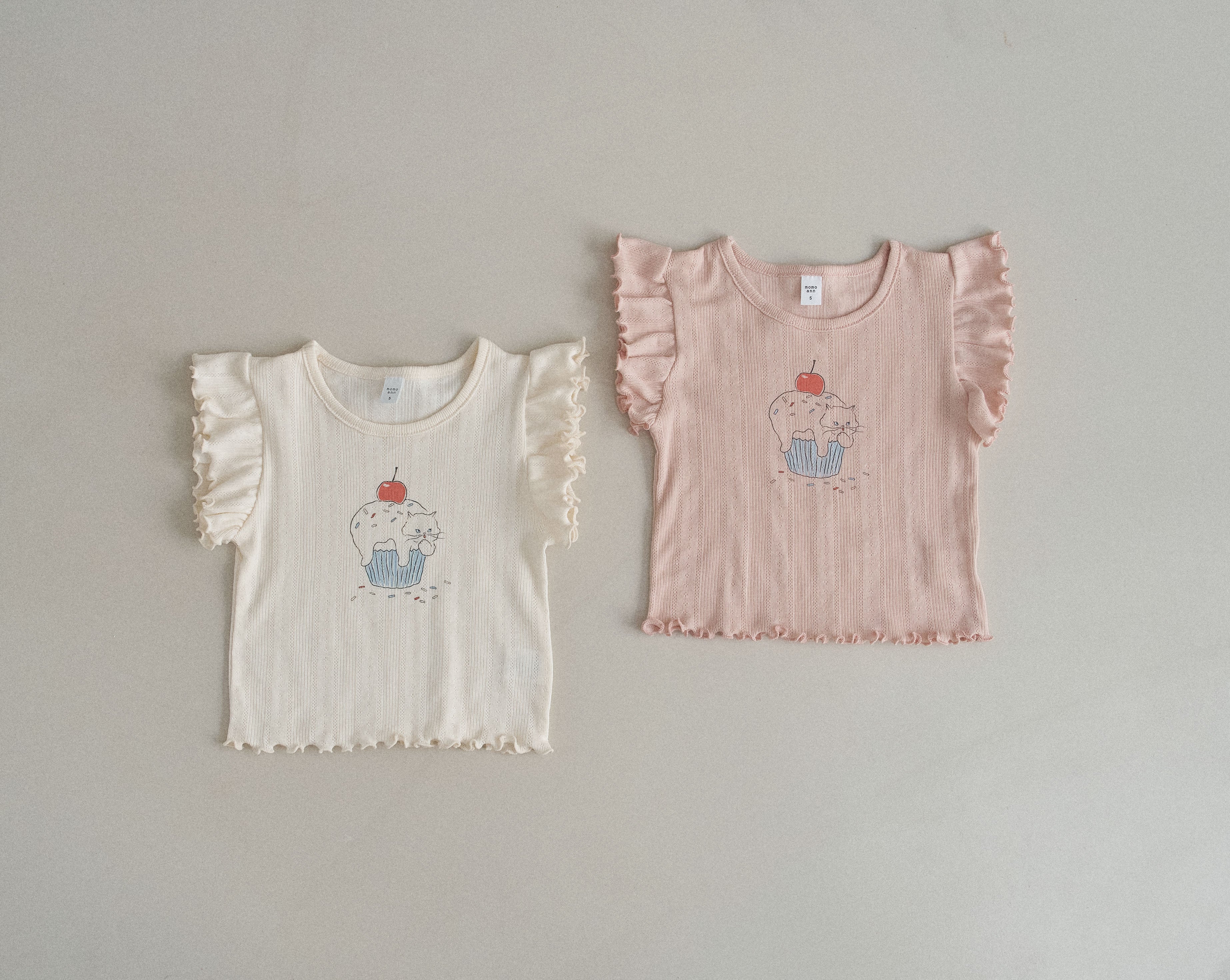 ［momo ann］Cup cake cat tee
