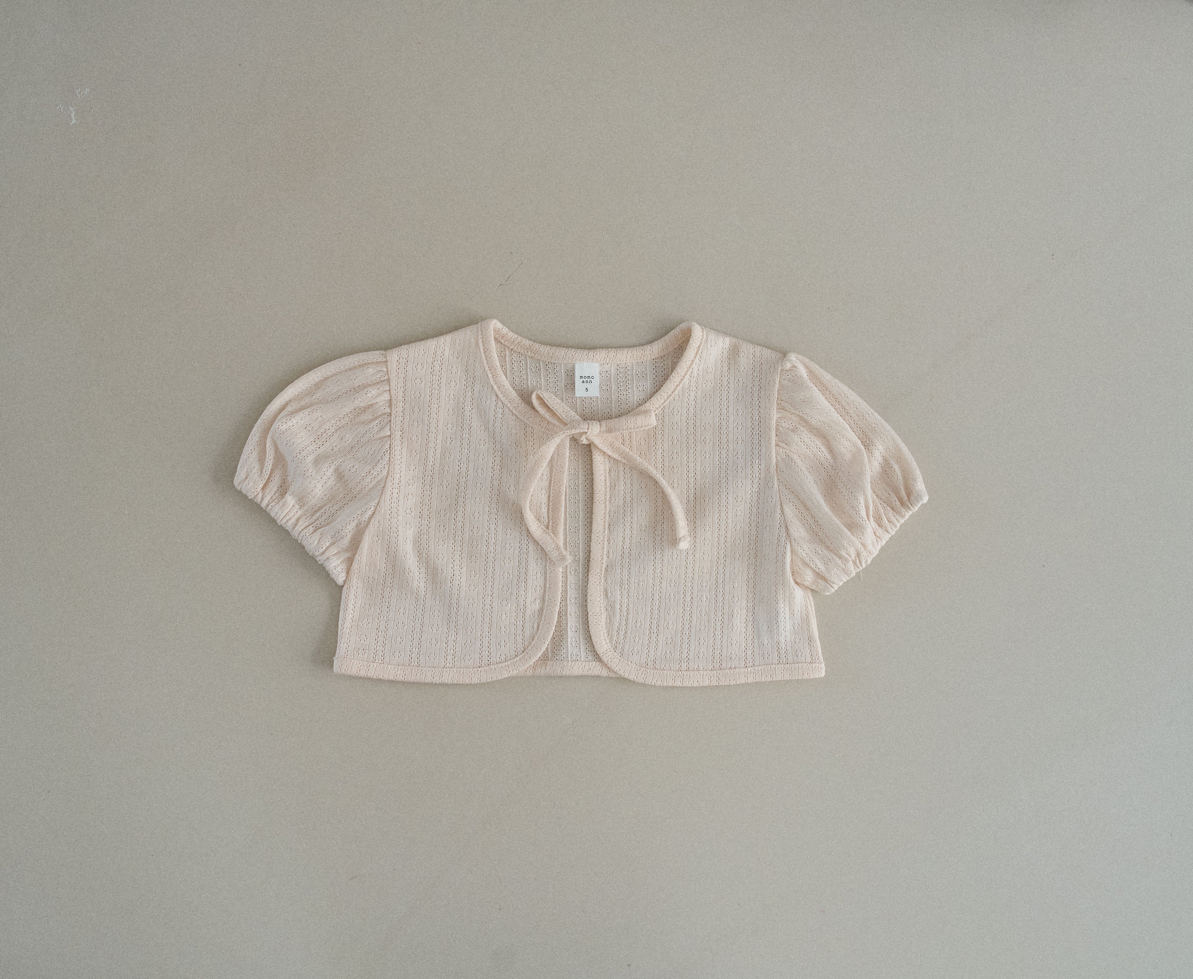 ［momo ann］Eyelet puff bolero