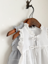 Layered ribbon frill one-piece (baby)