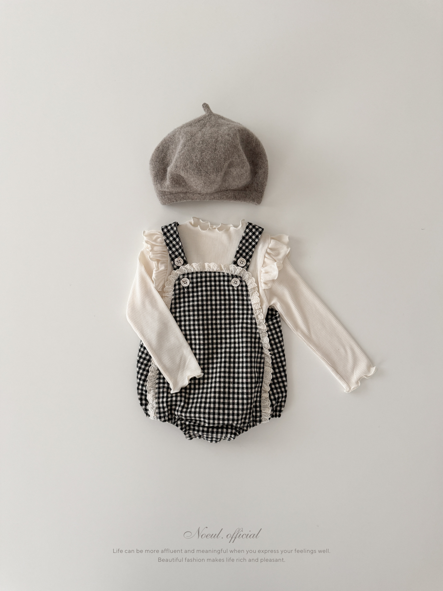 Petit lace suspender suit