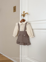 Daisy check suspender skirt