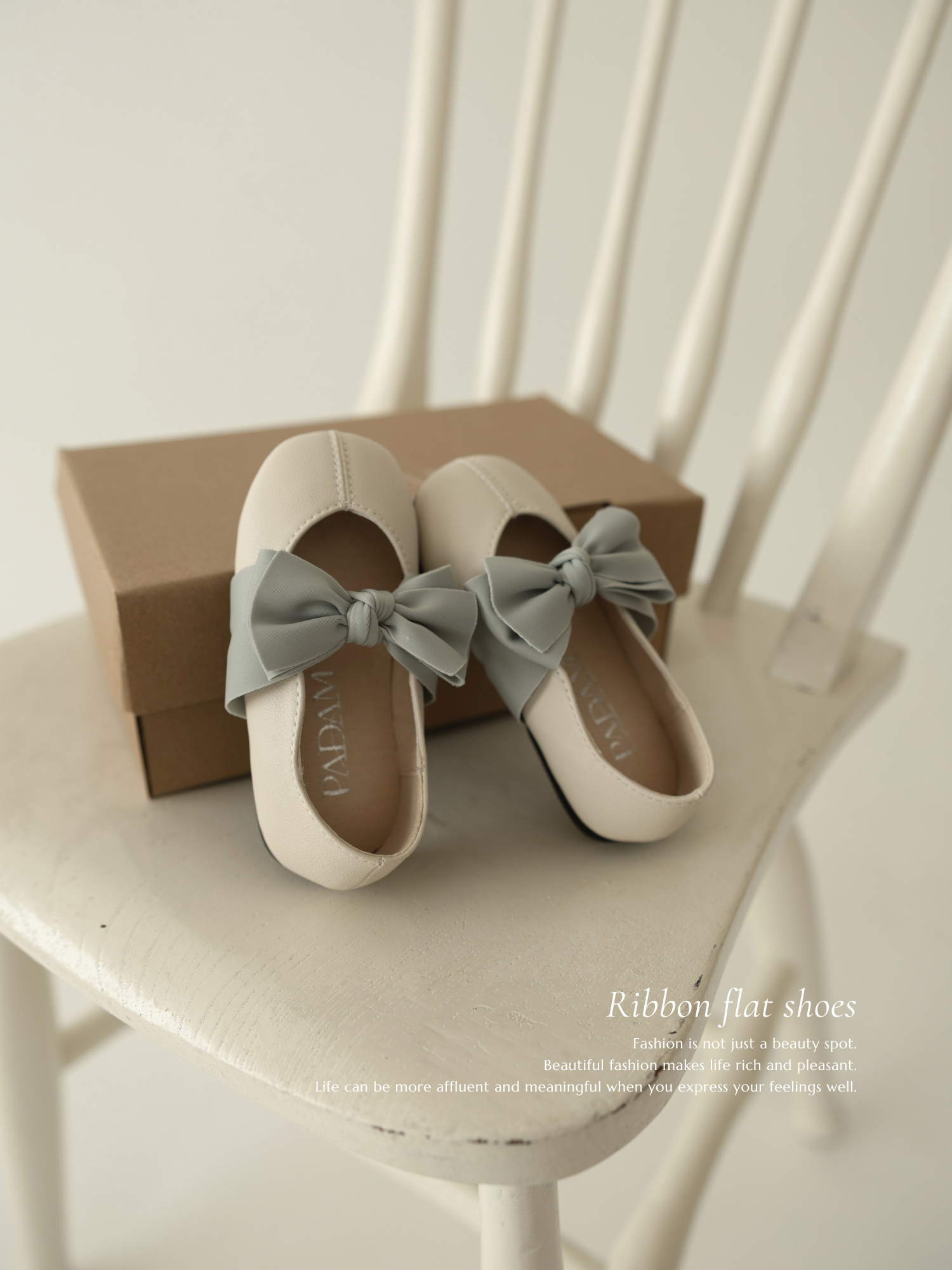 Ribbon flat shoes - Frozen yogurt -