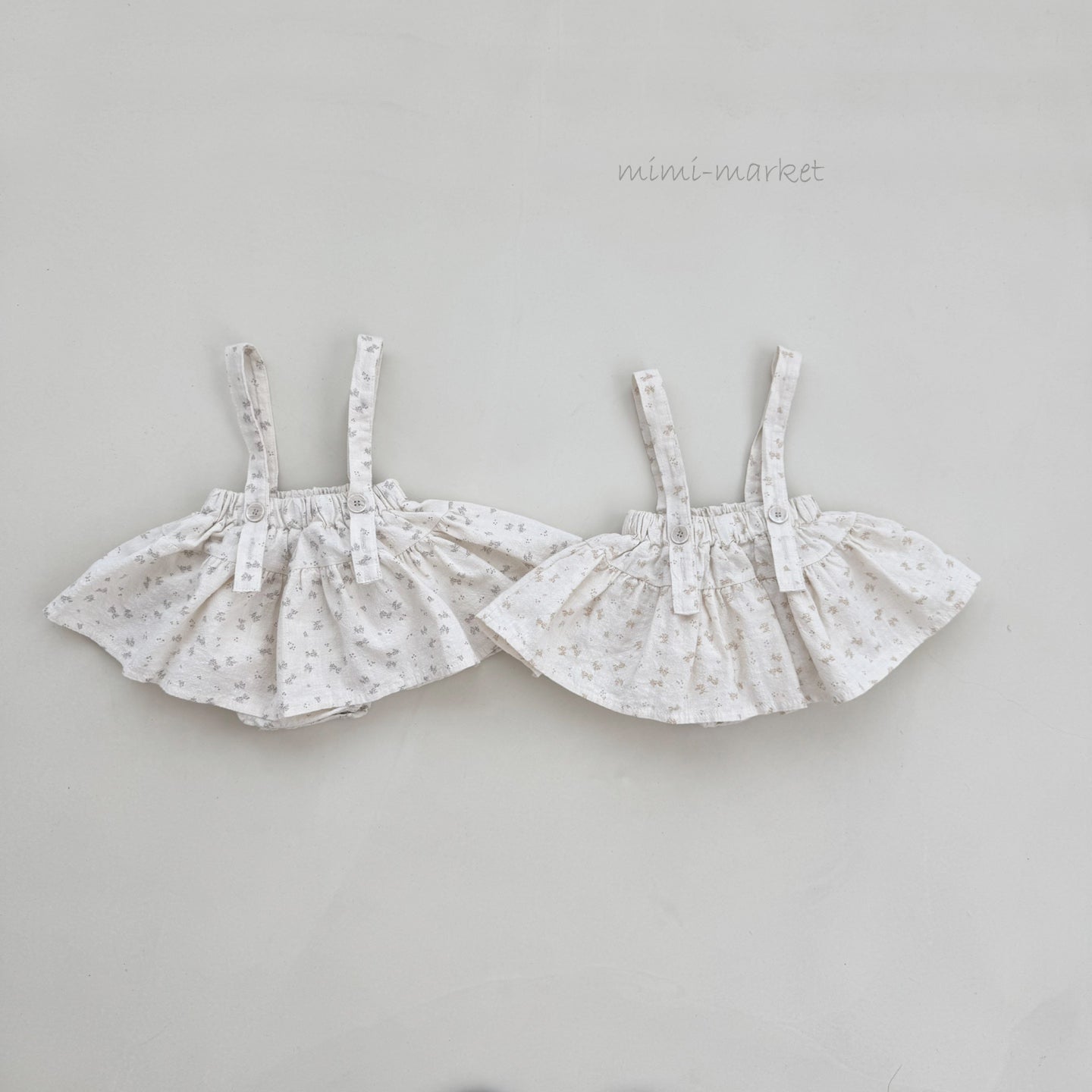 ［mimi market］Leaf suspender skirt