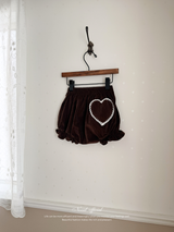 Heart corduroy frill bloomer