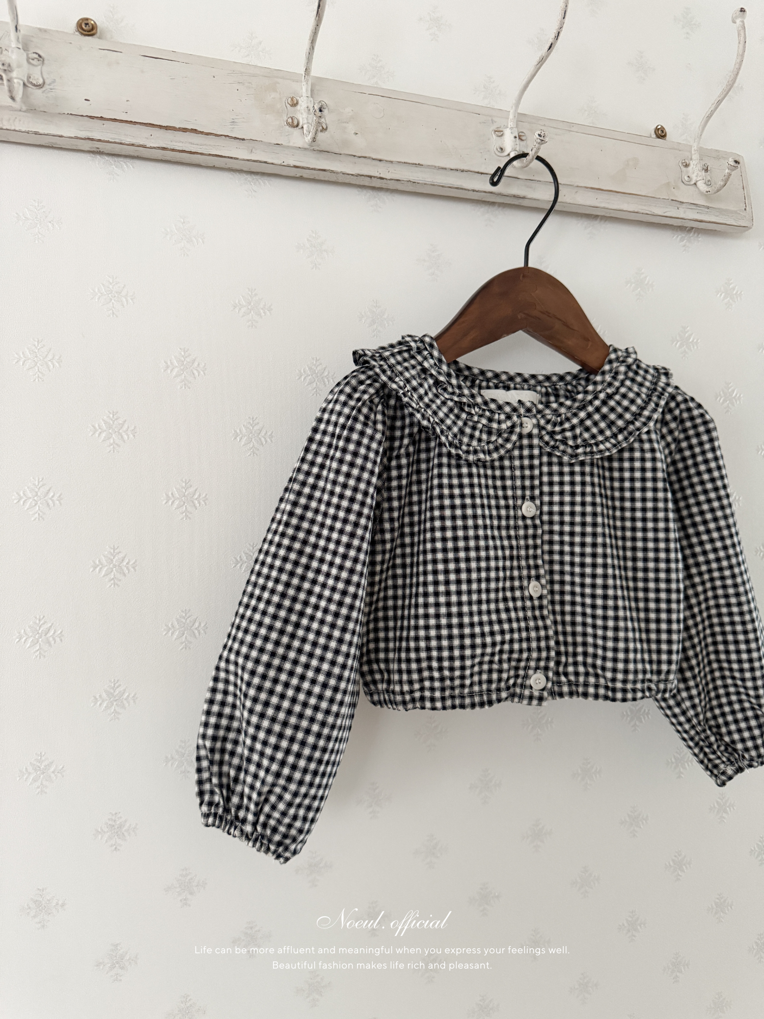 Bell check blouse