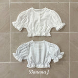 ［BANANAJ］Puff lace blouse