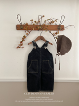 Clip denim overalls