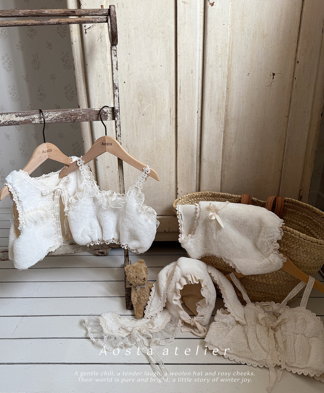 ［Aosta］Fur open vest