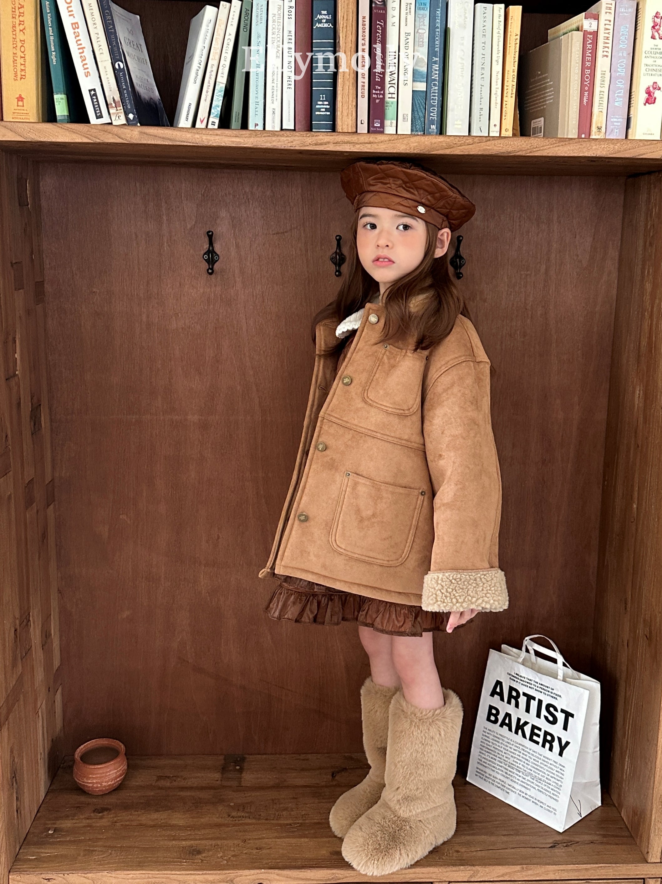 ［ELLY MOLLY］Soft tow tone mouton jacket