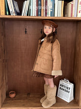 ［ELLY MOLLY］Soft tow tone mouton jacket