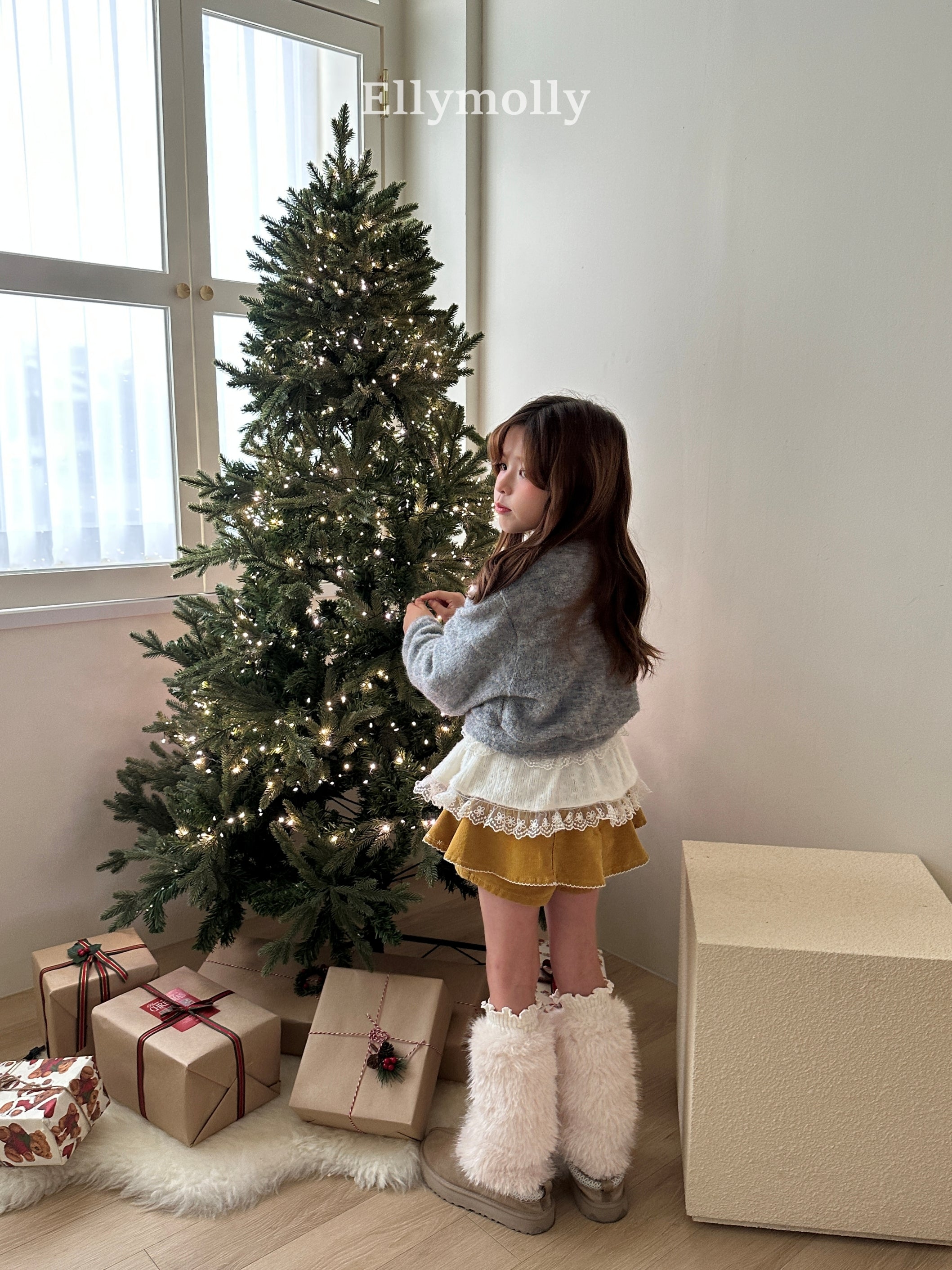 ［ELLY MOLLY］Blooming knit skirt