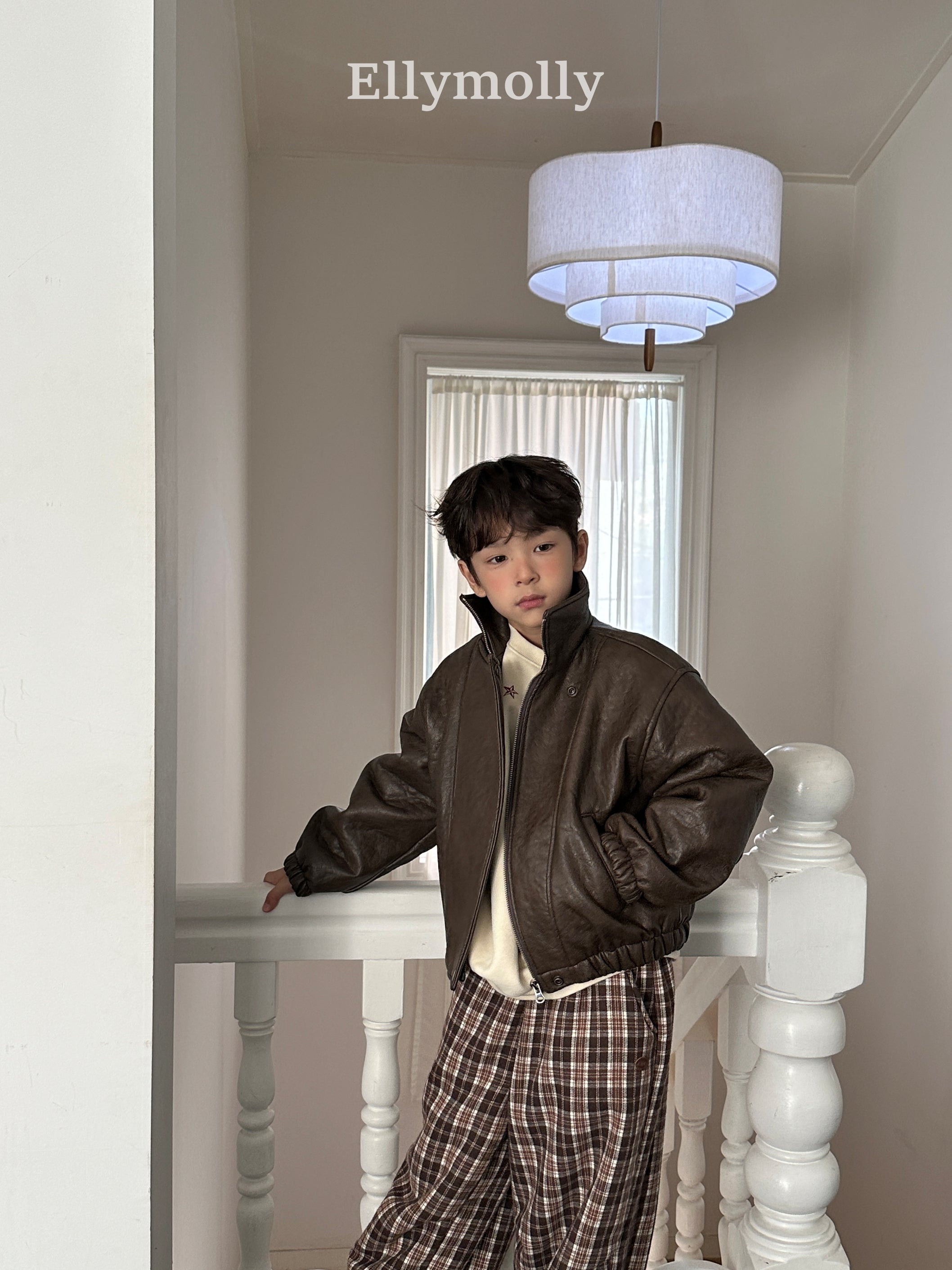 ［ELLY MOLLY］Teddy fur check pants