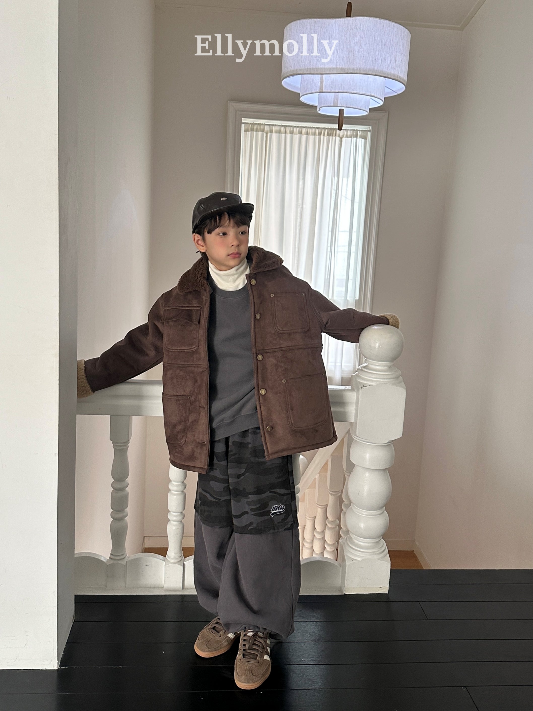 ［ELLY MOLLY］Soft warm camo pants