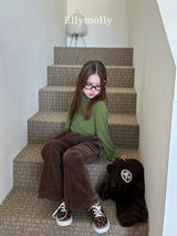 ［ELLY MOLLY］Selly peach frill flare pants