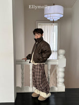 ［ELLY MOLLY］Teddy fur check pants