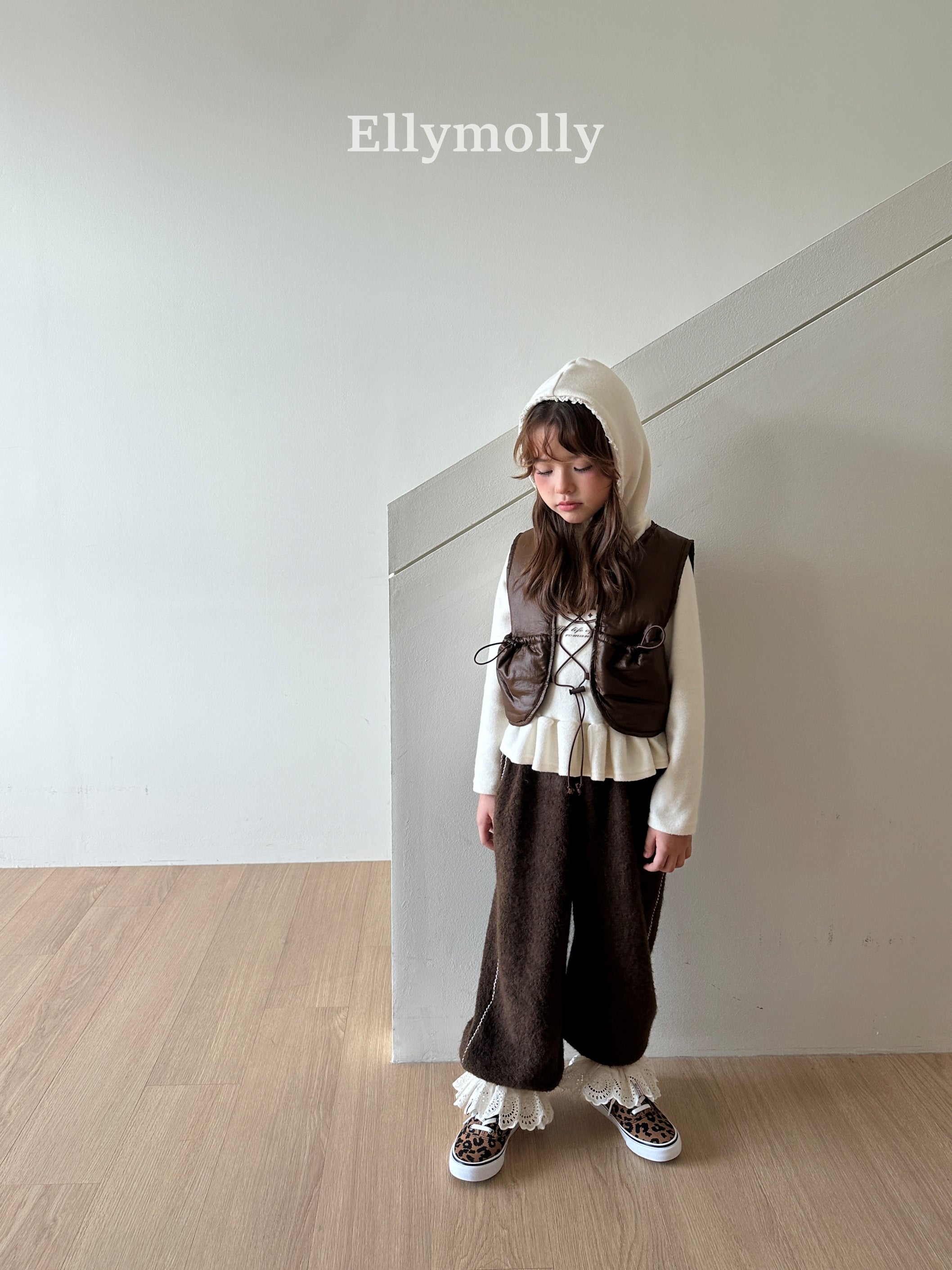 ［ELLY MOLLY］Rose frill hoodie