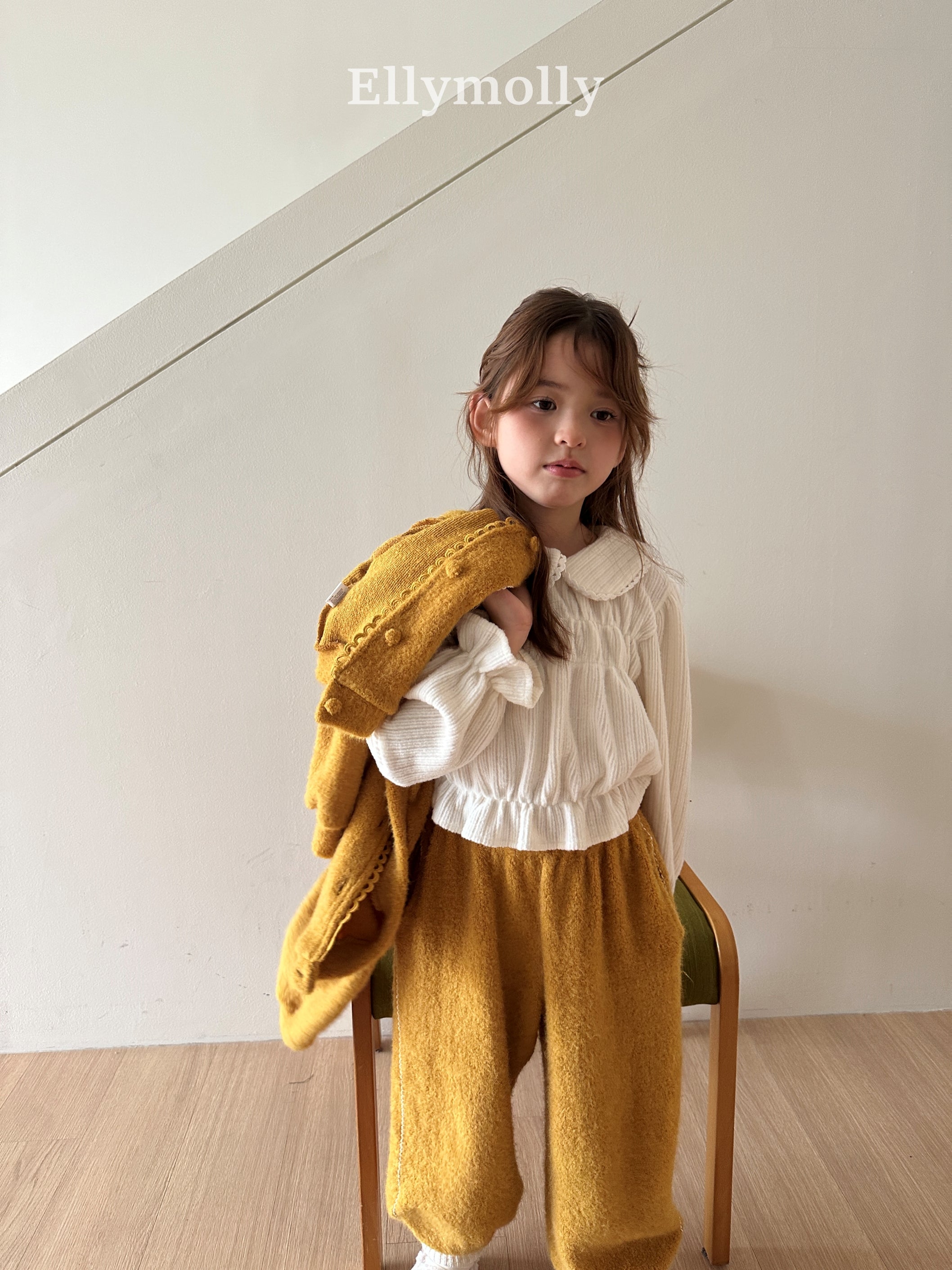 ［ELLY MOLLY］Honey round collar blouse
