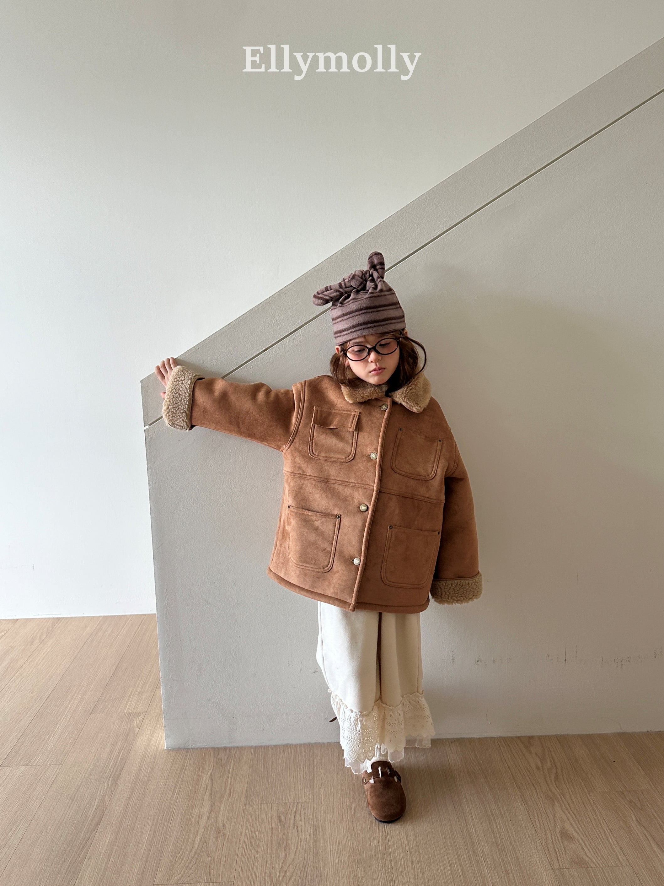 ［ELLY MOLLY］Soft tow tone mouton jacket