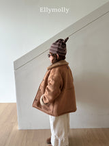 ［ELLY MOLLY］Soft tow tone mouton jacket