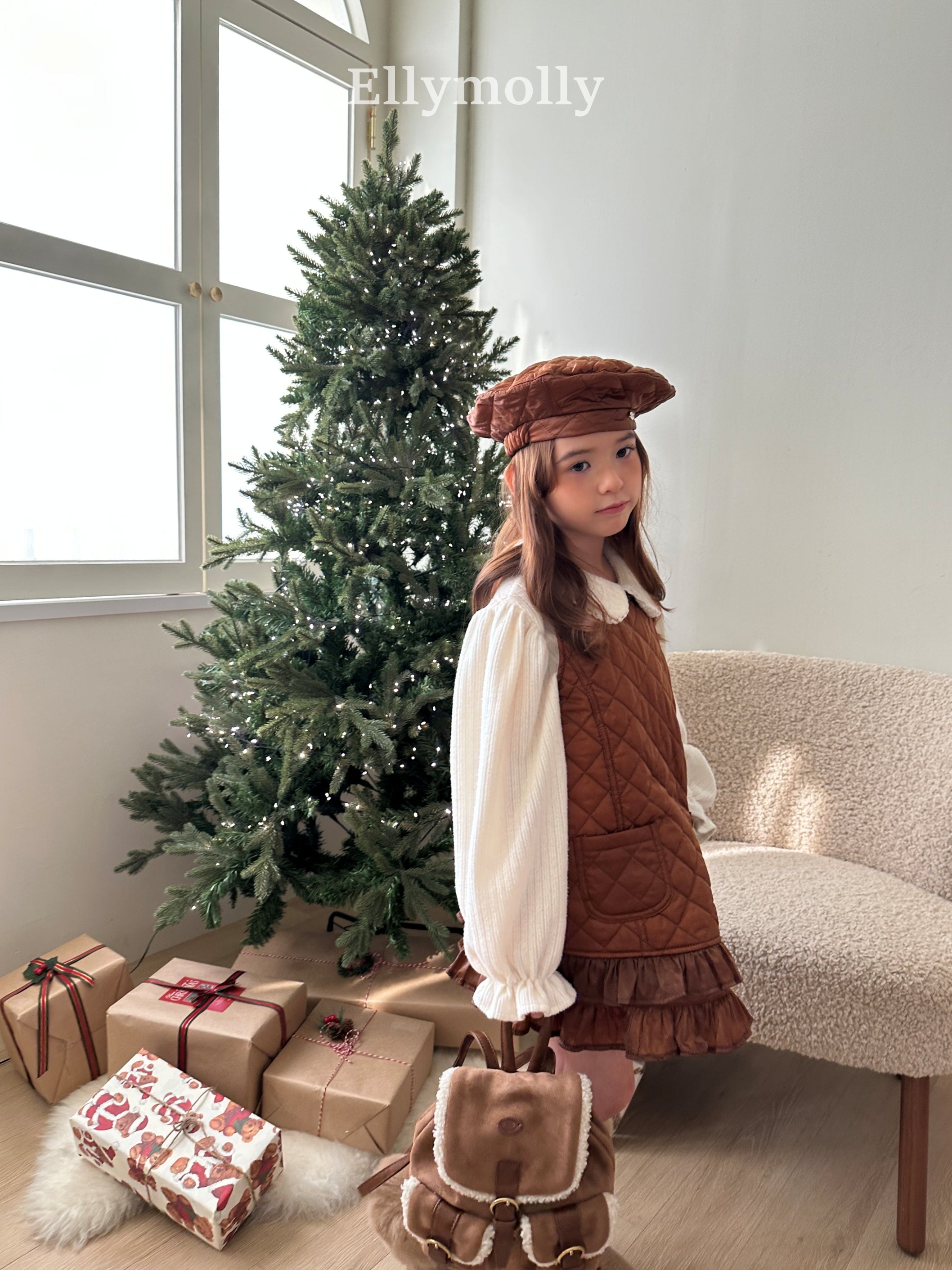 ［ELLY MOLLY］Honey round collar blouse