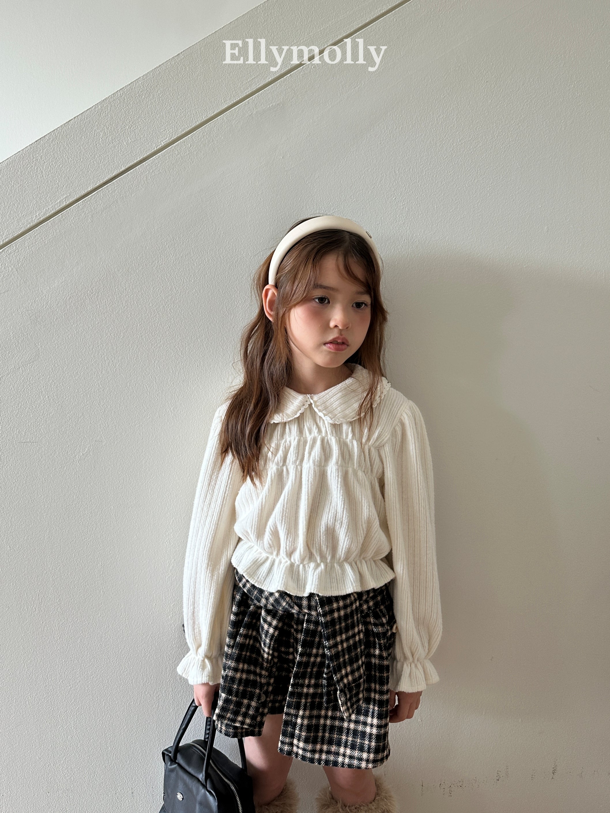 ［ELLY MOLLY］Miso check wrap pants