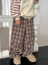 ［ELLY MOLLY］Teddy fur check pants