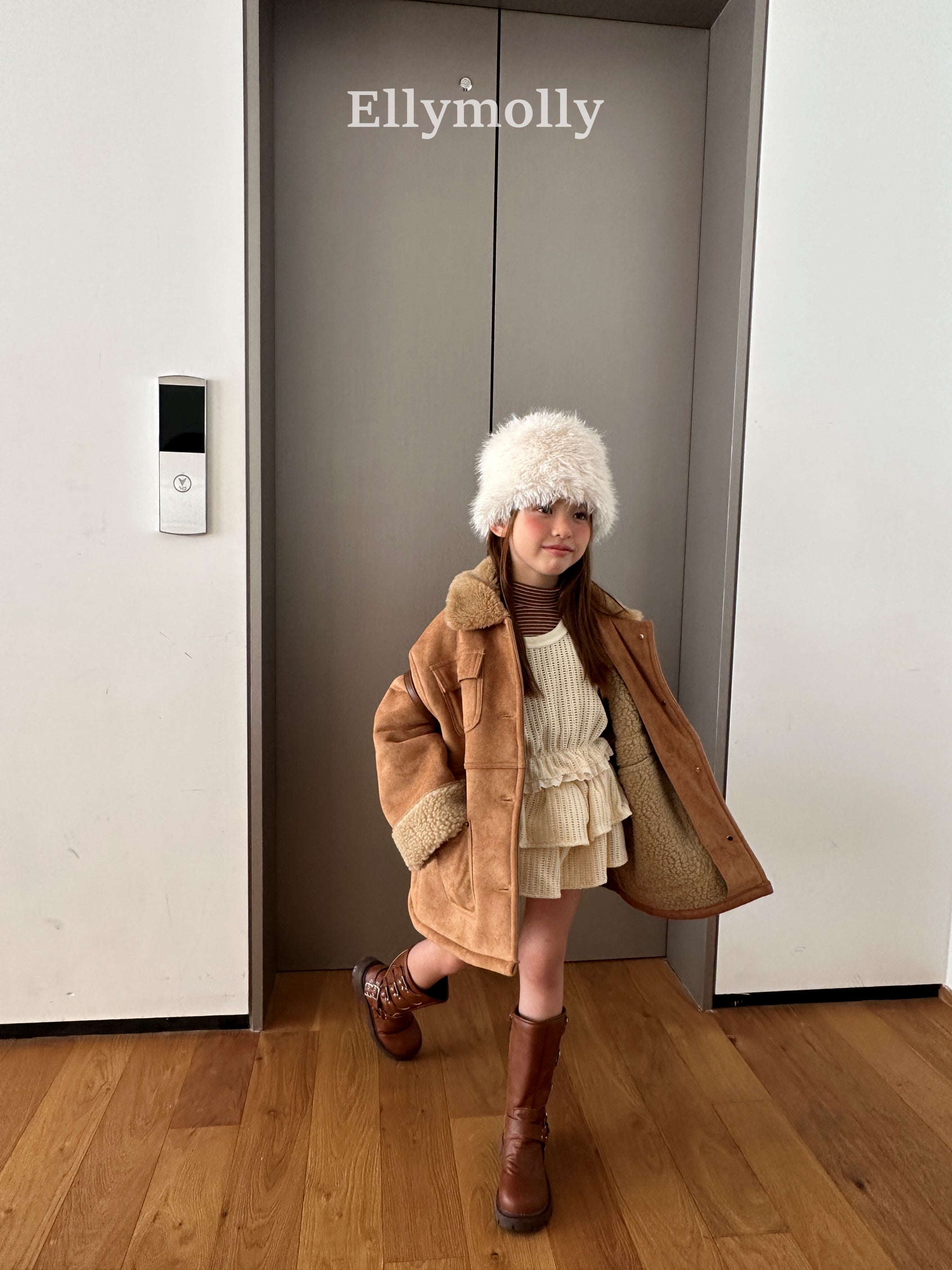 ［ELLY MOLLY］Velvet crunch vest