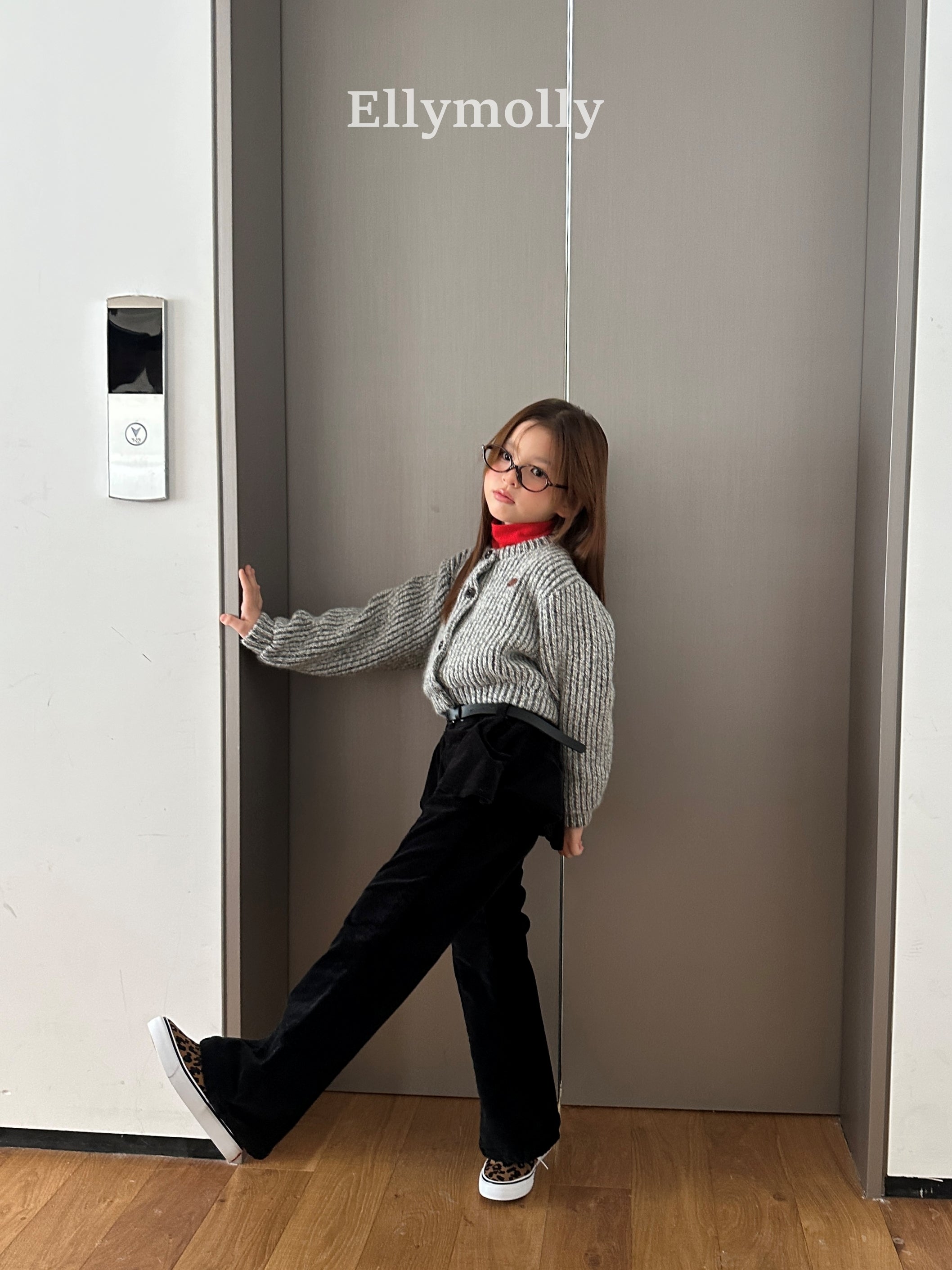 ［ELLY MOLLY］Selly peach frill flare pants