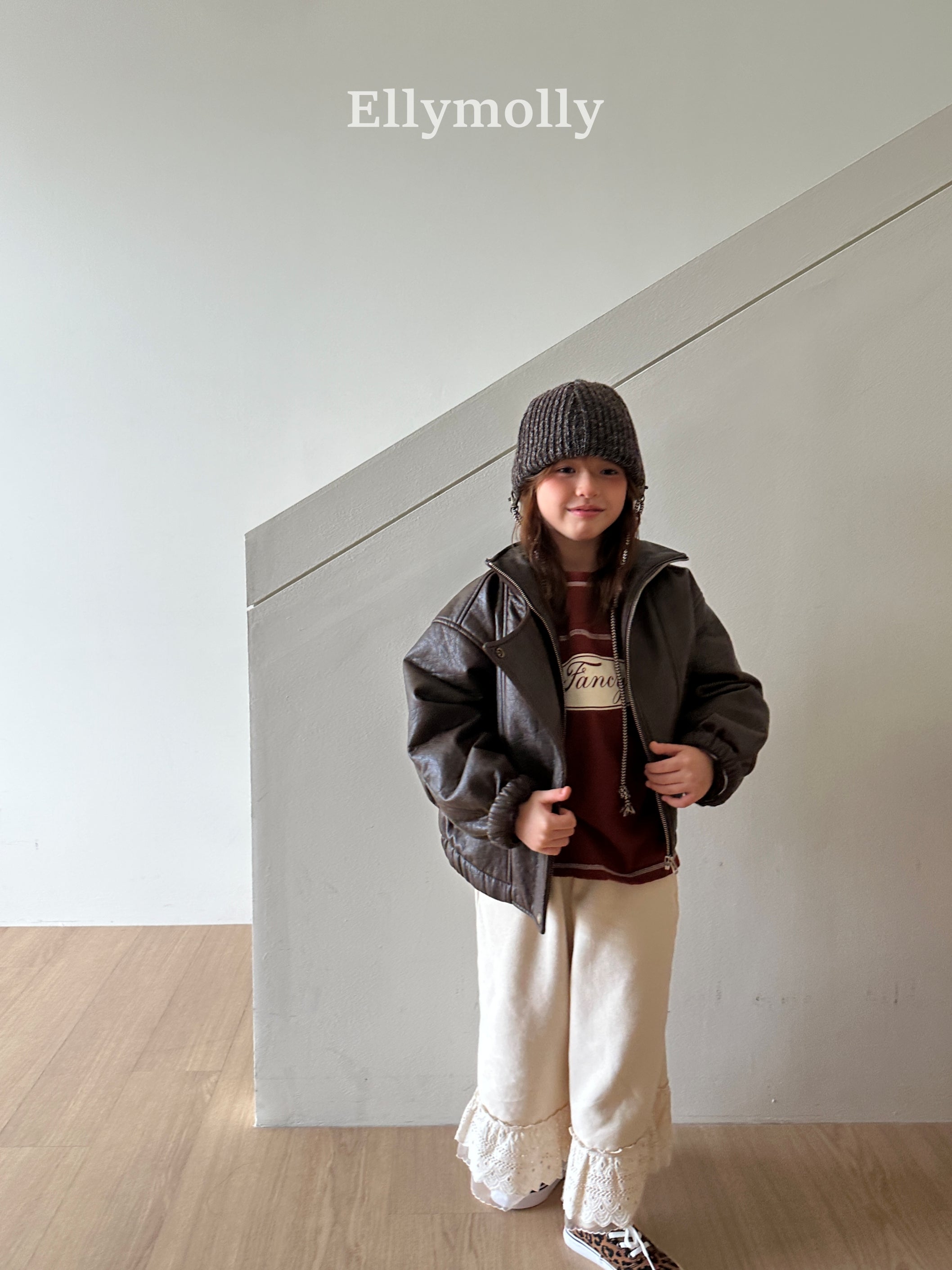 ［ELLY MOLLY］Creamy lace pants