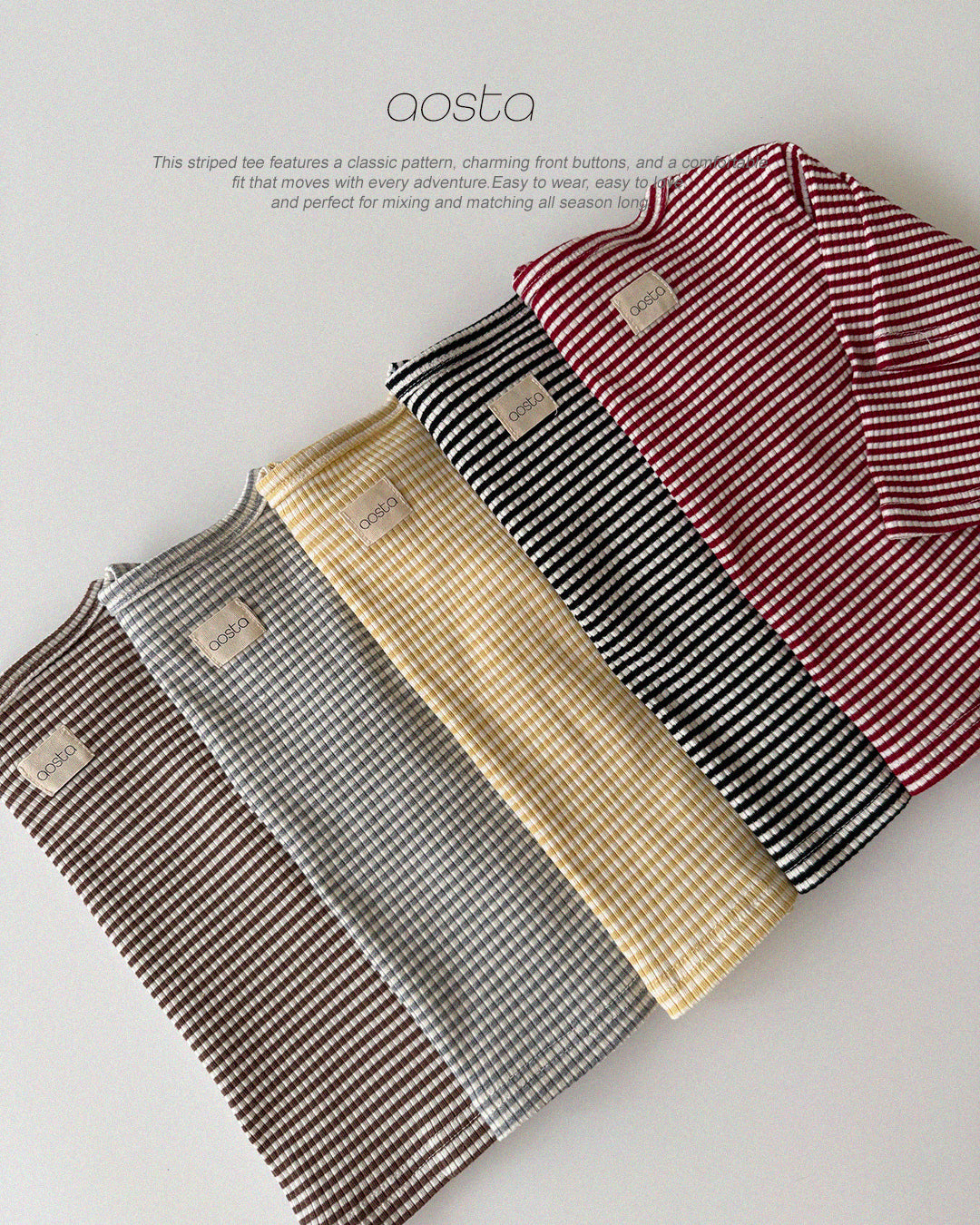 ［Aosta］Cookie Stripe Tee